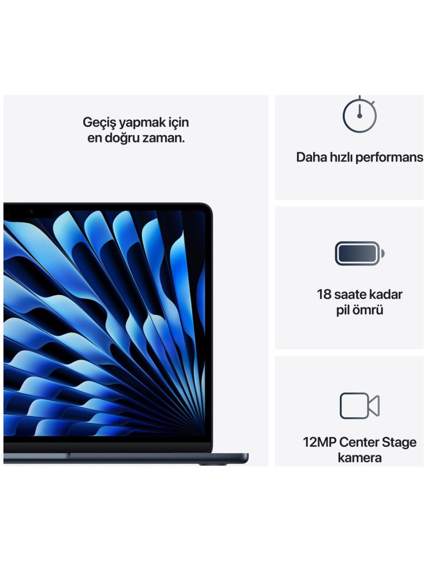Apple MacBook Air M4 24GB 512GB SSD macOS 13" Taşınabilir Bilgisayar Gece Yarısı MC6C4TU/A Apple MacBook Air M4 24GB 512GB SSD macOS 13" Taşınabilir Bilgisayar Gece Yarısı MC6C4TU/A